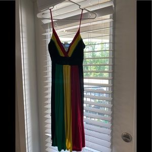 Rasta colored strappy dress